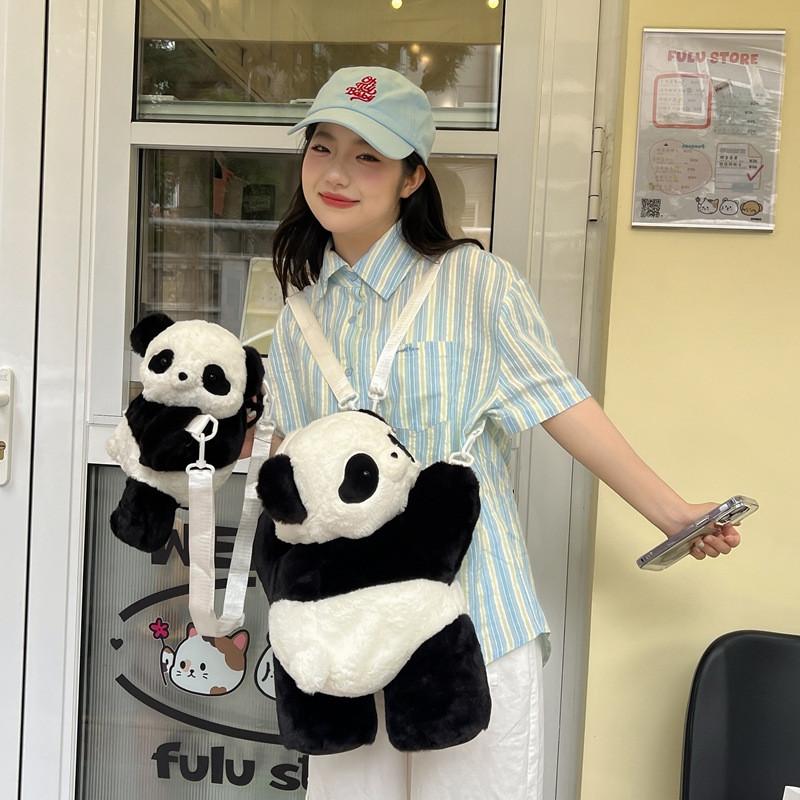 Panda Plush Adorable School Bag Versatile Carry Material Children Teens Bags