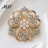 Vintage Style Brooch Solid Alloy Floral Brooch, Hollow Pattern Lapel Pin with Strong Secure Clasp Buckle Design, Electroplating Anti-Oxidation