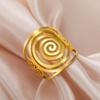 Dawapara Swirl Geometric Adjustable Ring Spiral Goddess Symbol Stainless Steel Wedding Band Anniversary Day Gift