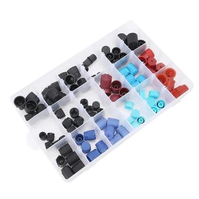 Set 90 Pezzi Tappi Valvola Aria Condizionata Auto R134a R12 Lato Alto Basso