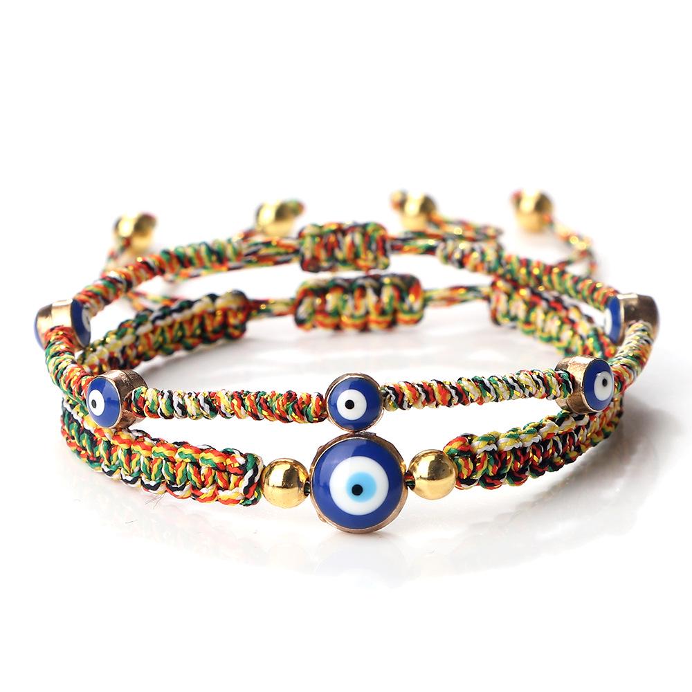 European & American Fashion Demon Eye Alloy Bracelet - Handmade Simple Edge-Wrapped Set