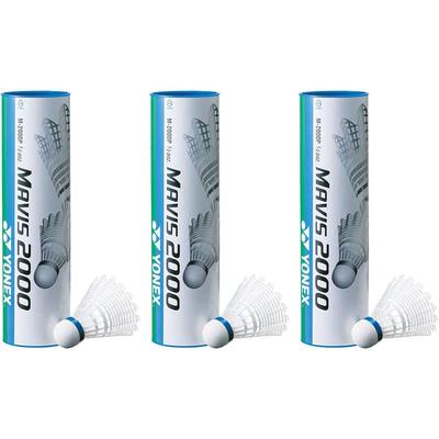 YONEX Mavis 2000P Badminton Shuttlecocks Nylon and Natural Cork 18 Pack for Temperatures 12-23°C