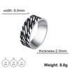 Stainless Steel Ring for Men Women 8MM Wide Geometric Casual Finger Rings Jewelry Wedding Gift for Lover