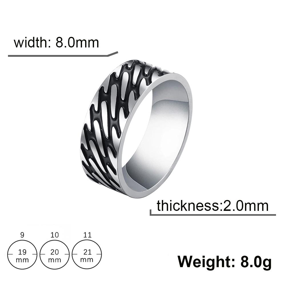 

My Shape Piano Keys Men s Rings Black Etching Barcode Stripes Steel Color Stainless Steel Ring Fashion Noverty Male Jewelry Gift 11
