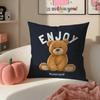 Childishhearted And Friends Teddy BearB Cushion Cover Pillowcase Short Plush Invisible zipper Room Sofa Cushion Cover