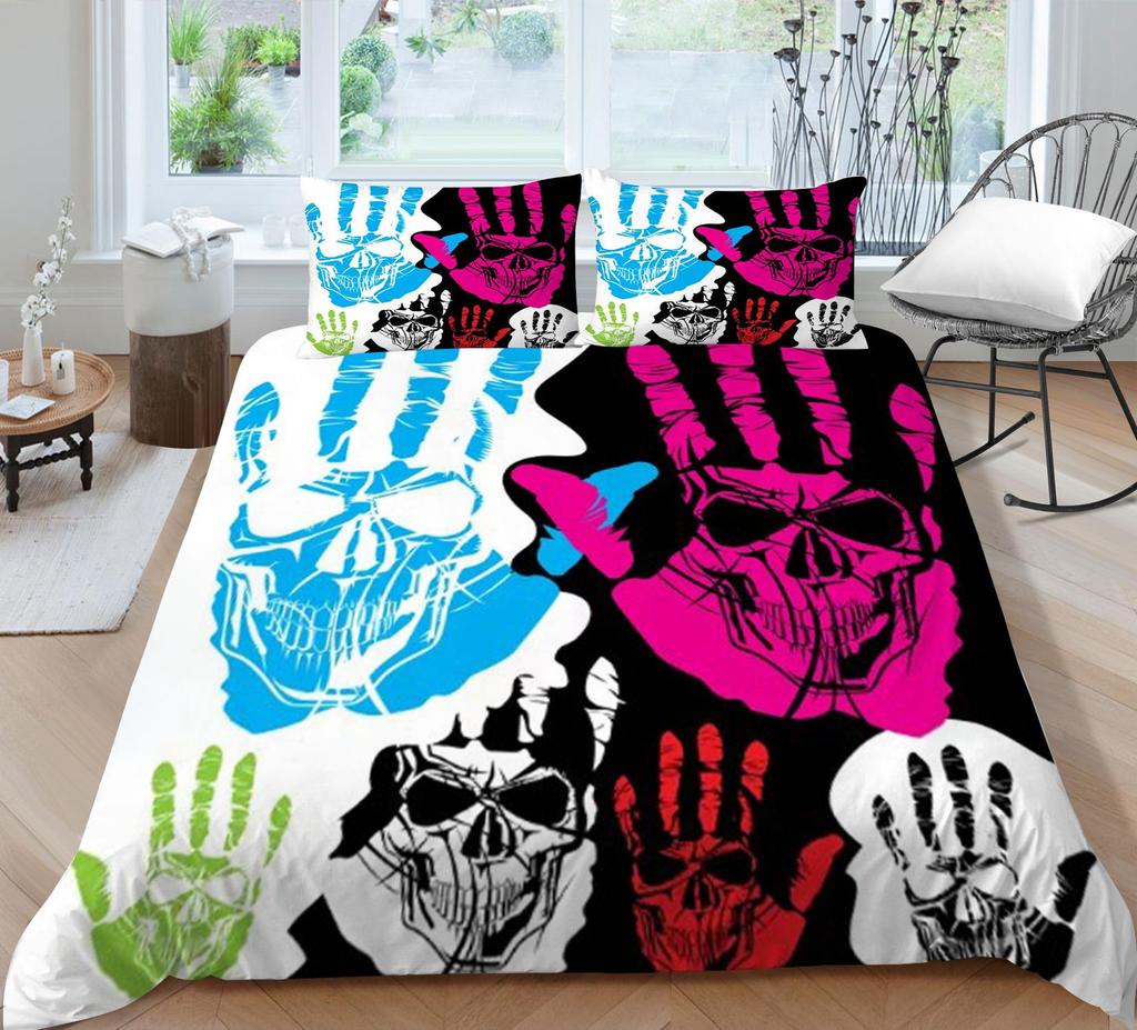 3D Duvet Cover Skeleton Home Bedding Set Microfiber Polyester Children Teen King Double Size Cool Quilt Cover