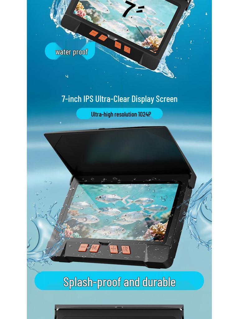 7-inch Waterproof Underwater Fishing Camera for Ice Fishing and Fish Locating