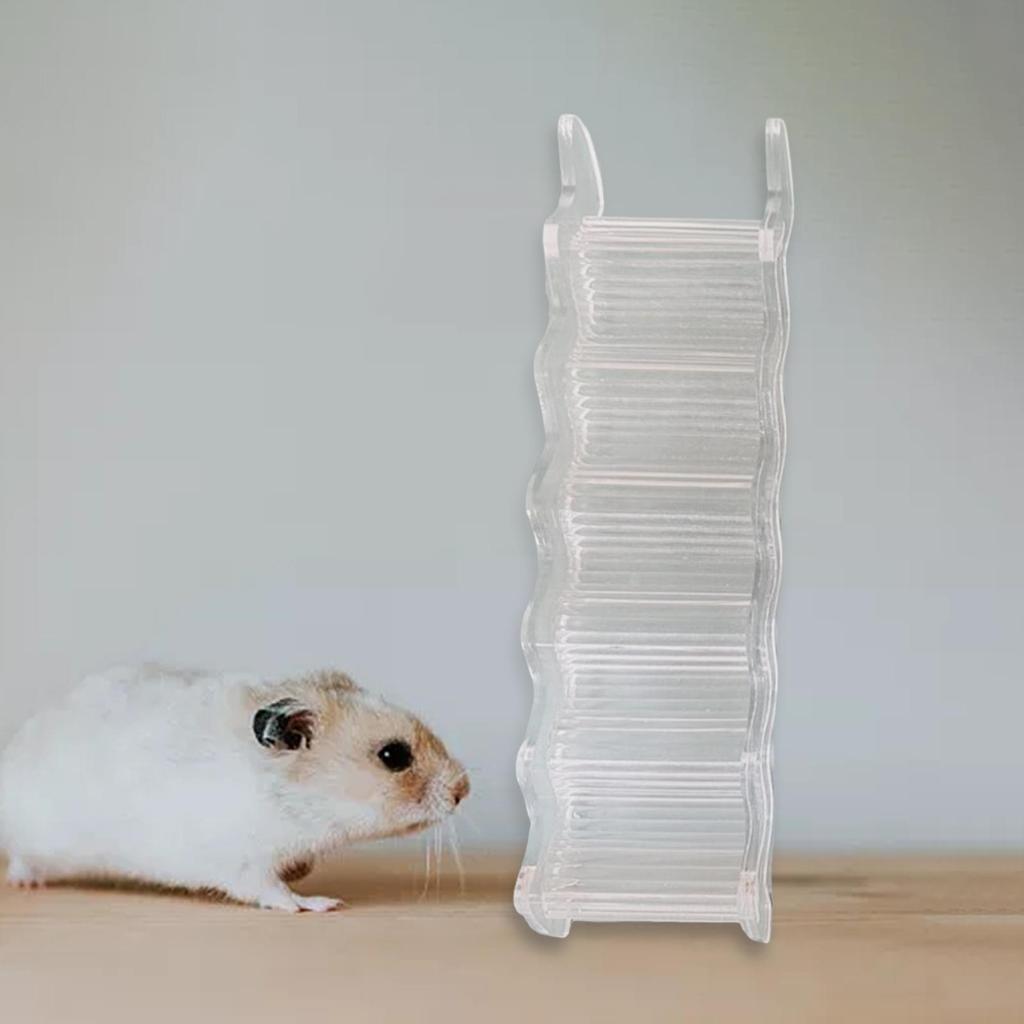 Hamster Climbing Toy Cage Accessories Acrylic Ladder Bridge for Mice Gerbils
