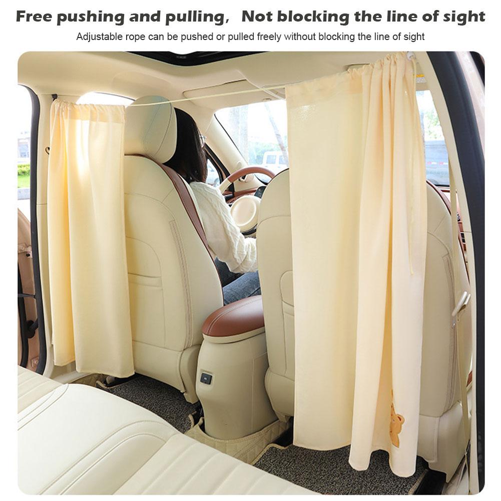 Car Privacy Partition Curtain Window Cover Heat Insulation Sun Shade Push Pull Curtain Anti-peep Car Accessories Universal