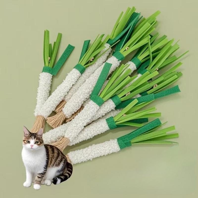 New Onion Shaped Cat Chewing Toy, Tickler Stick with Bell To Relieve Kitten Gums, Clean Teeth and Cat Trainer