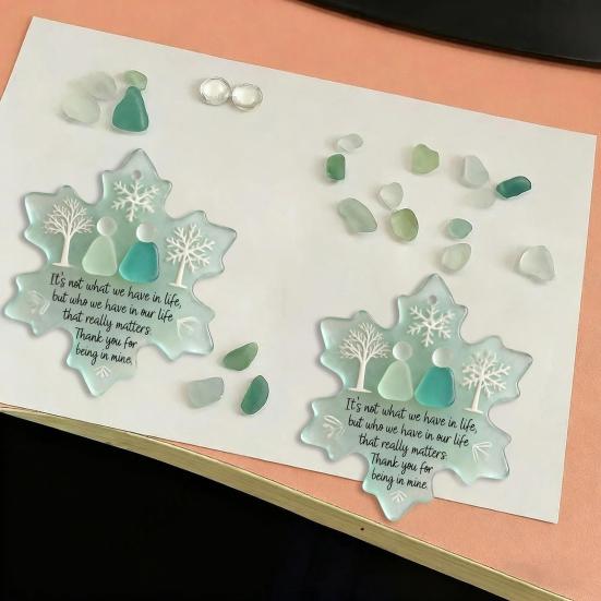 Snowflake-Shaped Sea Glass Friendship Decor Handmade Sea Glass Art Christmas Ornament Coastal Friendship Keepsake