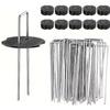 U-Type Garden Staples With Pads Metal Fence Tubing Stakes Galvanized Landscape Spikes For Holding Lawns Barrier Ground Nails