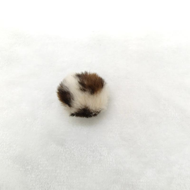 Leopard Print Faux Fur Pompon - Trendy 4mm Artificial Fur Ball for Jewelry and Hanging Accessories.