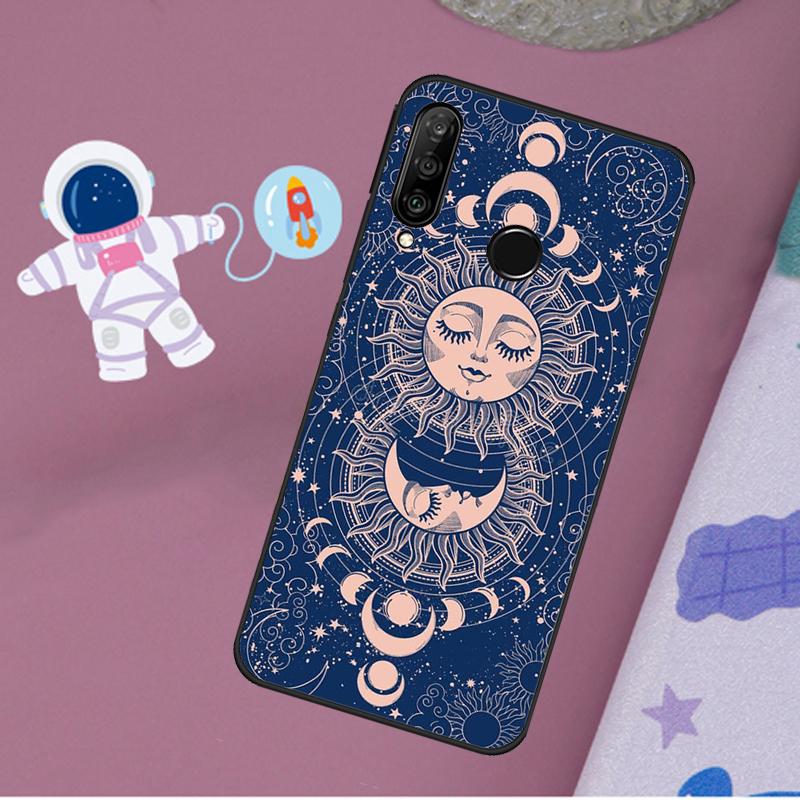 

Sun Moon Face For Huawei Nova Y72 Y73 Y60 Y70 Y90 Y61 Y91 7i 8i 11i 12i 12s 9 10 SE P20 P30 P40 Lite Case Huawei Nova 12s