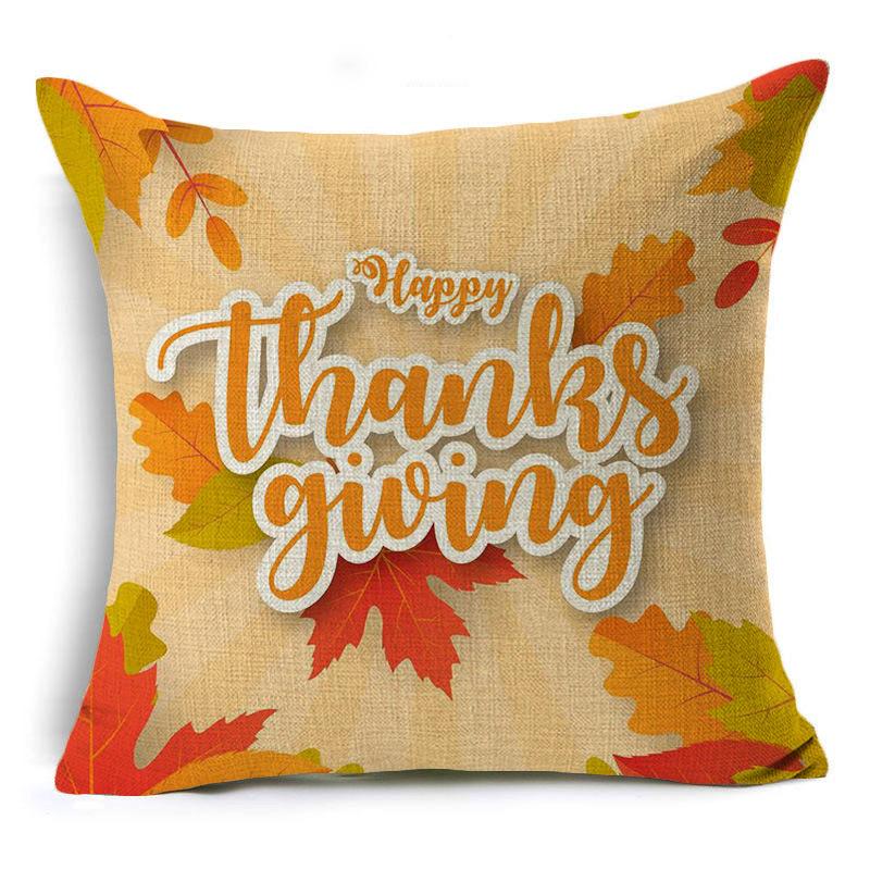 New Thanksgiving Pumpkin Linen Pillow Cover Festive Home Decoration Pillow Cushion Cover