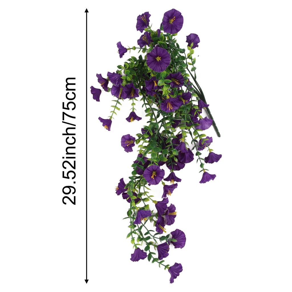 1PCS Artificial Fake Morning Glory Hanging Flowers Lifelike Outdoor Decor Garden Wall Hanging Plants Wedding Decoration