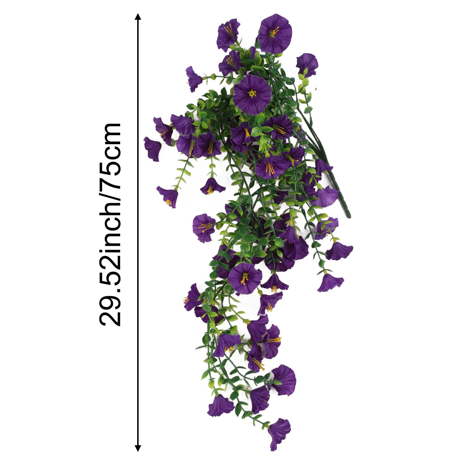 

1PCS Artificial Fake Morning Glory Hanging Flowers Lifelike Outdoor Decor Garden Wall Hanging Plants Wedding Decoration