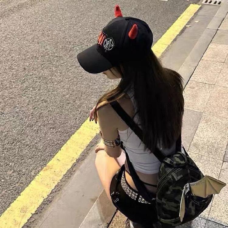 Embroidery Patched Baseball Hat for Adult Fashion 2000s Cool Hat Girl Adjustable Baseball Hat for Casual Party