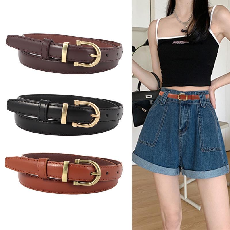 Belt Vintage Leather Women Versatile Decorative Waistband Casual Jeans Strap