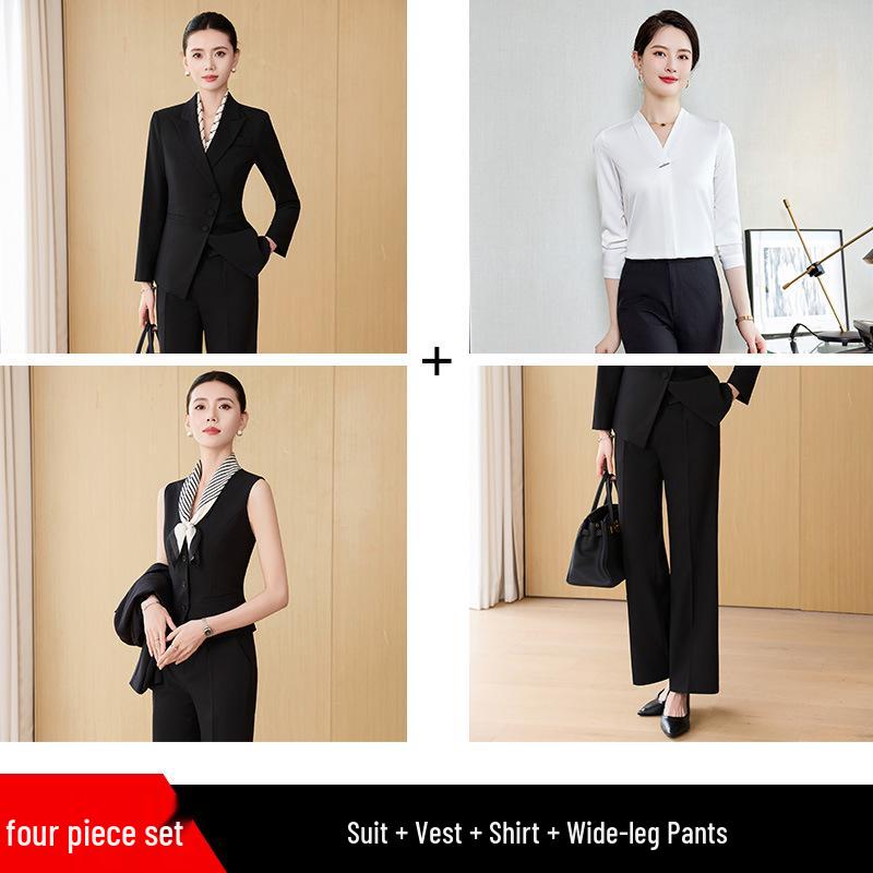Wysokiej klasy jesienno-zimowy profesjonalny garnitur smart dla kobiet na podróże służbowe i wydarzenia formalne
