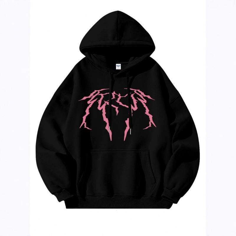 Unisex Kapuzenpullover Mit Blitz-Print Lockerer Sitz Winterlich Warm Fleecegefüttert Streetwear Teenager