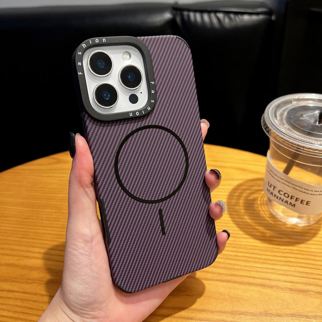 Suitable for Apple 16promax Fine Ring Magnetic Phone Case, Apple 15 Kevlar Carbon Fiber Texture 14 Anti-drop