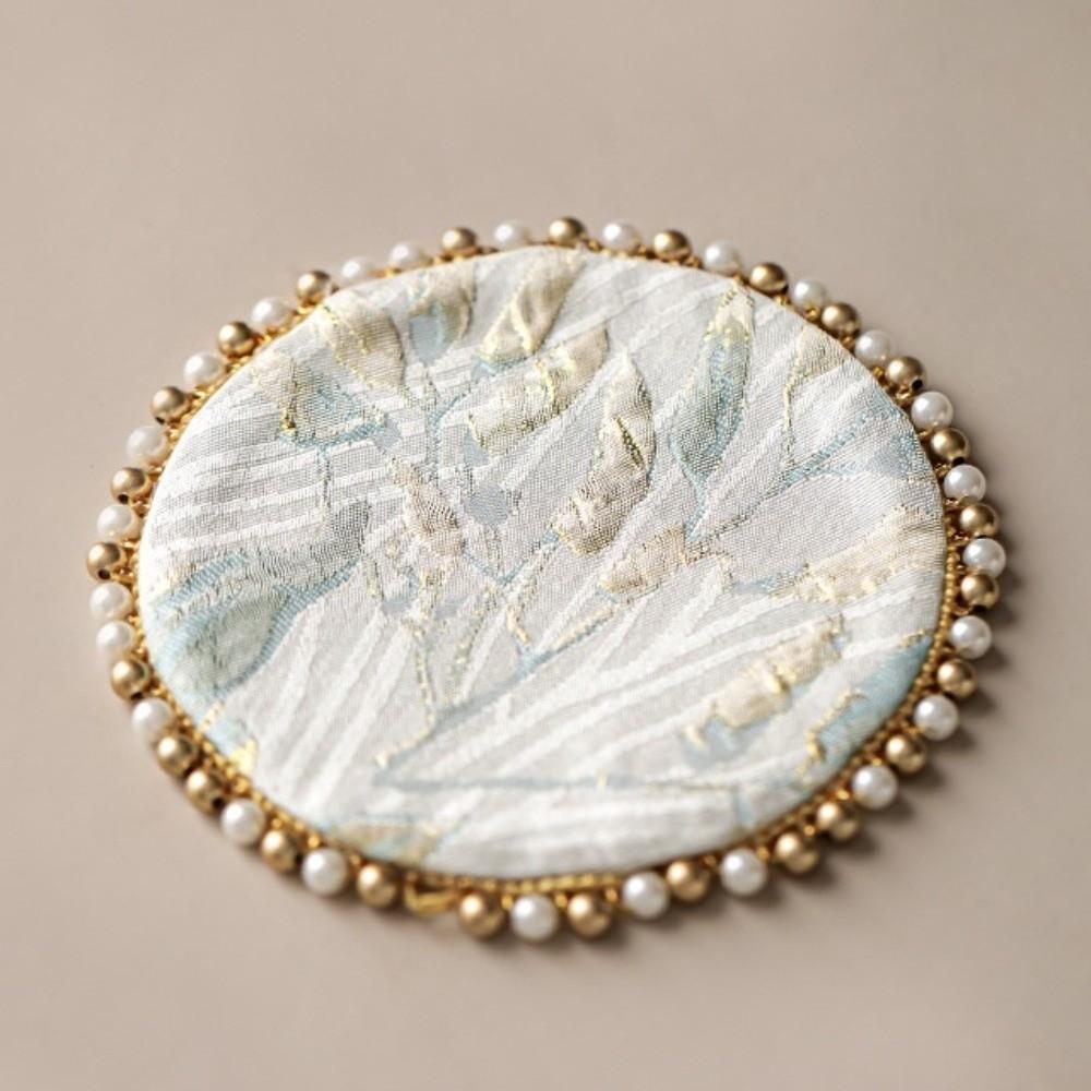 Cloth Pearls Edge Coaster Vintage Teapot Mat Swallow Brocade Cup Mat  Drinkware Accessories