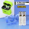 PALO 1.5V AAA 1300mWh Rechargeable Battery Lithium Aaa Batteries for Mouse Toy Remote Control Microphone +TYPE-C Fast Charger