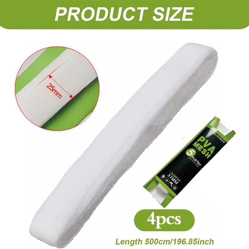 Pva Soluble Mesh Feeder Carp Fishing Lure Refill Rig Hook Bait Wrap Bag 500X18/25/37/44Mm Water Soluble Bait Thrower For Fishing