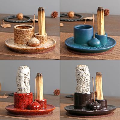 1PC Ornamento Salvia Tavolozza Colori Morandi Decorazione Casa Stile Scandinavo Portacandela Vassoio Legno Sacro Portacandela