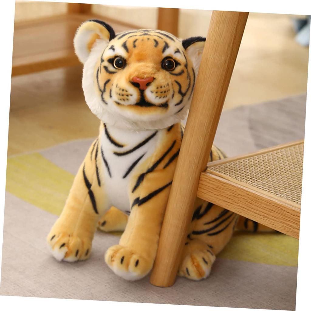 1 Piece Plush Toy Cub Toy Tiger Figure Small Decor Cute Mini Toy Mini Figure Soft Animal Doll Micro Toy Oversized Cartoon Bedroom Decoration