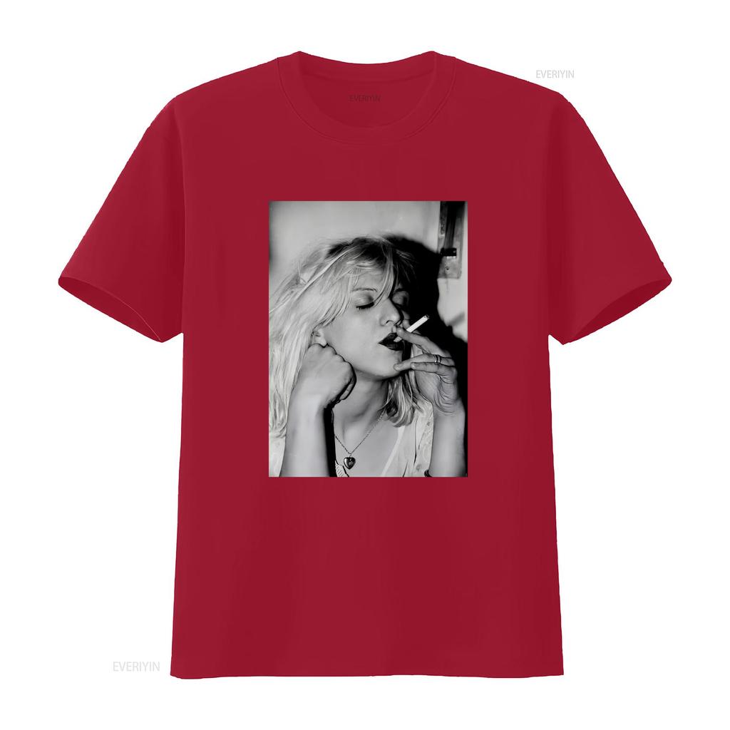 Sängerin Courtney Love Raucher T-Shirt Alle Größen S 4xl Baumwolle Unisex Zc2319 Vintage Grafikdesigner Kleidung Vielseitige Mode