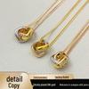 2025 Elegant Gold V Necklace: Three-Ring, Three-Color Diamond - Perfect Valentine's Gift