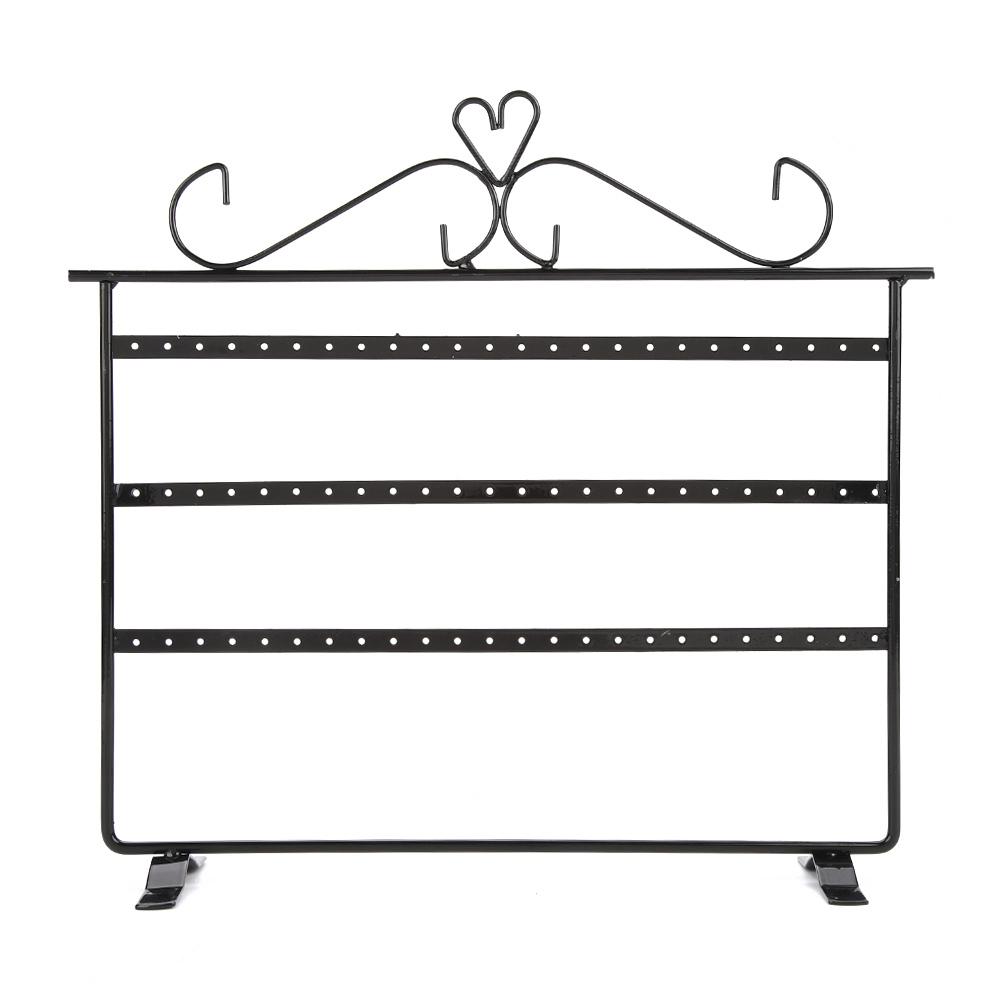 72 Holes Earrings Necklace Bracelet Rings Jewelry Display Stands Hanger Holder Rack Black