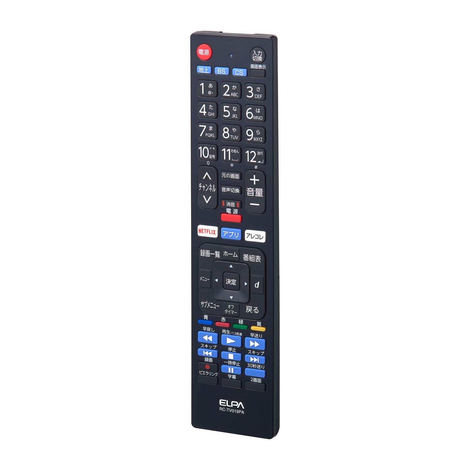 

ELPA Пульт дистанционного управления для телевизора Panasonic (RC-TV019PA) для VIERA/Пульт дистанционного управления Универсальный/Не требует настройки