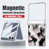 Magnetic Hinge Protector Clear Case For Samsung Galaxy Z Flip 7 FE 6 5 Flip6 Flip7 5G Bowknot Pattern Hard Folding Phone Cover