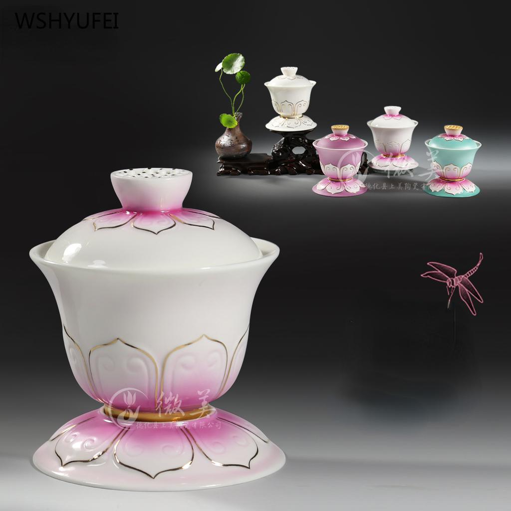 Ceramic Lotus Holy Water Cup Family Buddha Hall Offering Cup Buddha's Front Guanyin Water Purification Cup