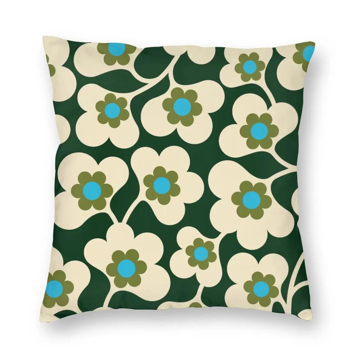 

Green White Flowers Orla Kiely Pillowcase Printing Polyester Cushion Cover Decorative Pillow Case Cover Home Square 40*40cm 12x12Inch
