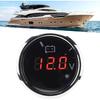 Voltage Meter, 2in Battery Voltage Gauge LED Digital Display IP67 Waterproof Smart Alarm Universal for Boat Auto (Black)
