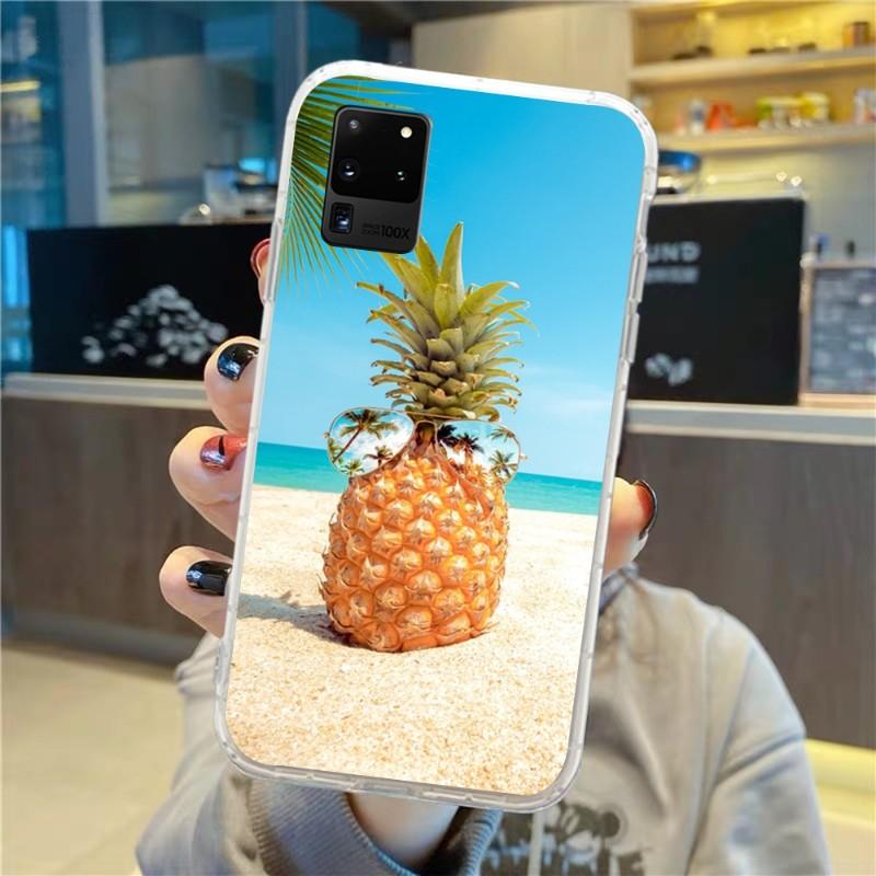 

Чехол для телефона Summer Beach Fruit Pineapple для Samsung Galaxy S10 S21 S22 Plus Ultra A91 A51 A21S A12 Прозрачный чехол для телефона Samsung A91