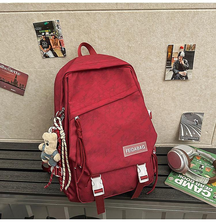 School bag 2025 new backpack light leisure simple outdoor travel backpack junior high school large capacity versatile school bag