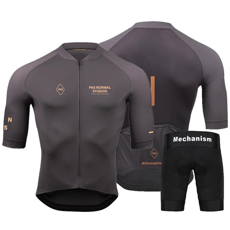 Mens Cycling Jersey Set Short Sleeve Breathable Mountain Bike Apparel Quick-Dry Performance Wear
