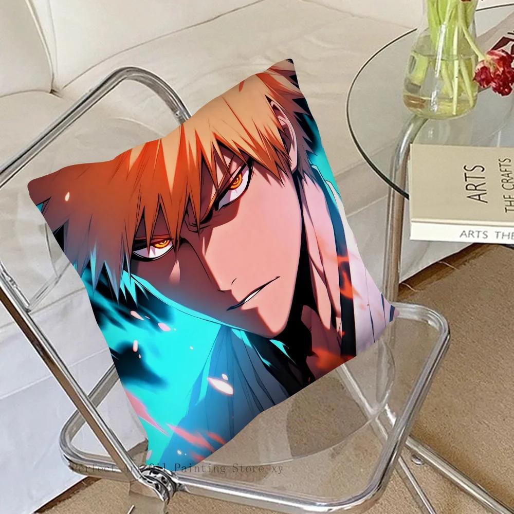 1Pc Kurosaki Ichigo Anime Bleach Pillow Case Square Pillow Bedroom Sofa Leisure Comfort Cushionliving Room Home Decoration 40X40