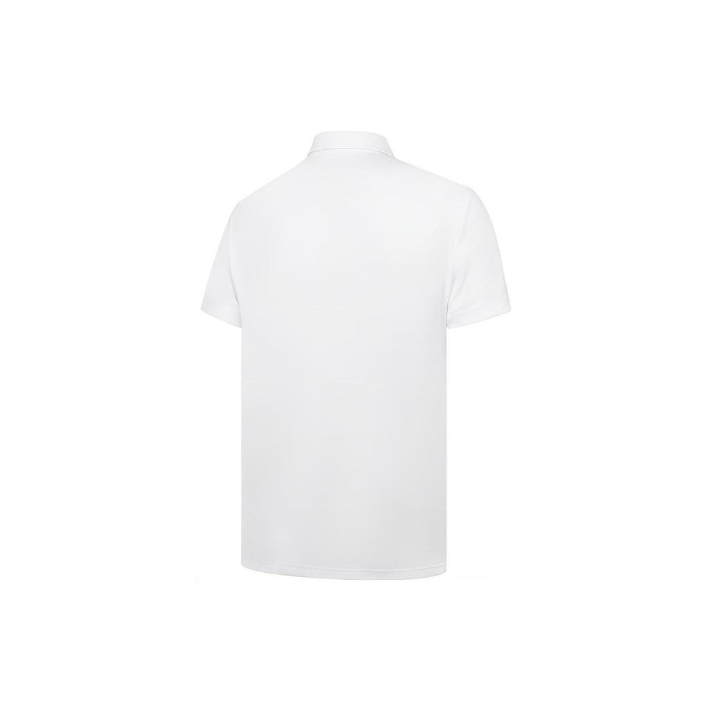 Li Ning Polo Shirts Men's White Polo Collar Moderate Straight Fit APLT031-2