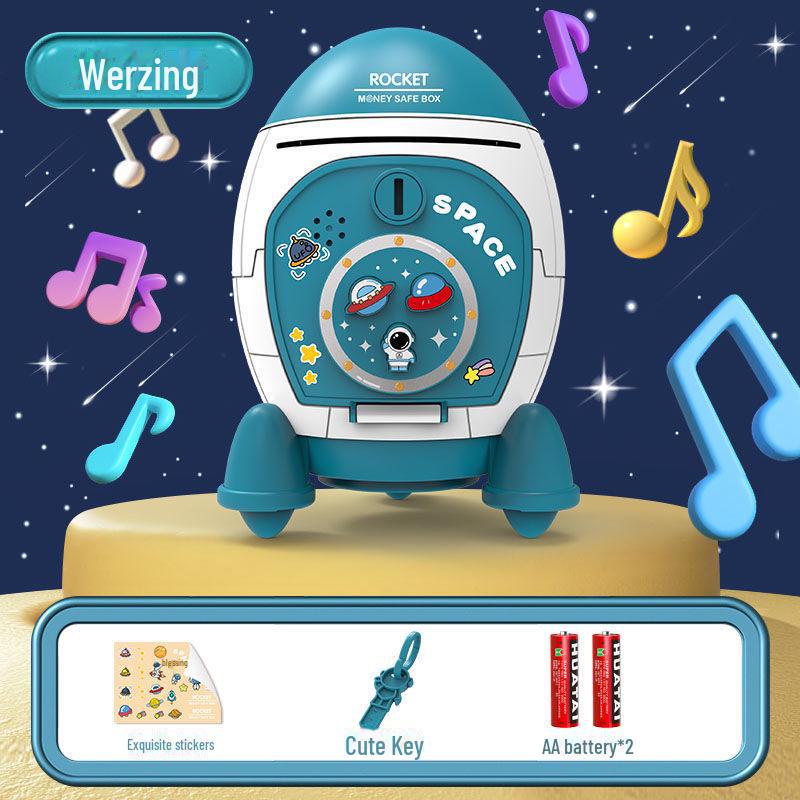 Rocket Piggy Bank Ornament - Educational Toy & Birthday Gift for Children and Students