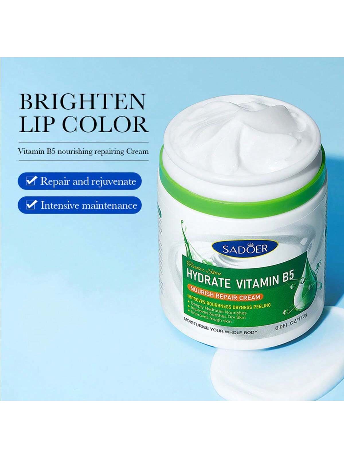 

170 г увлажняющего крема для лица с витамином B5, питательные ингредиенты, глубокий уход за кожей, омоложение кожи White белый