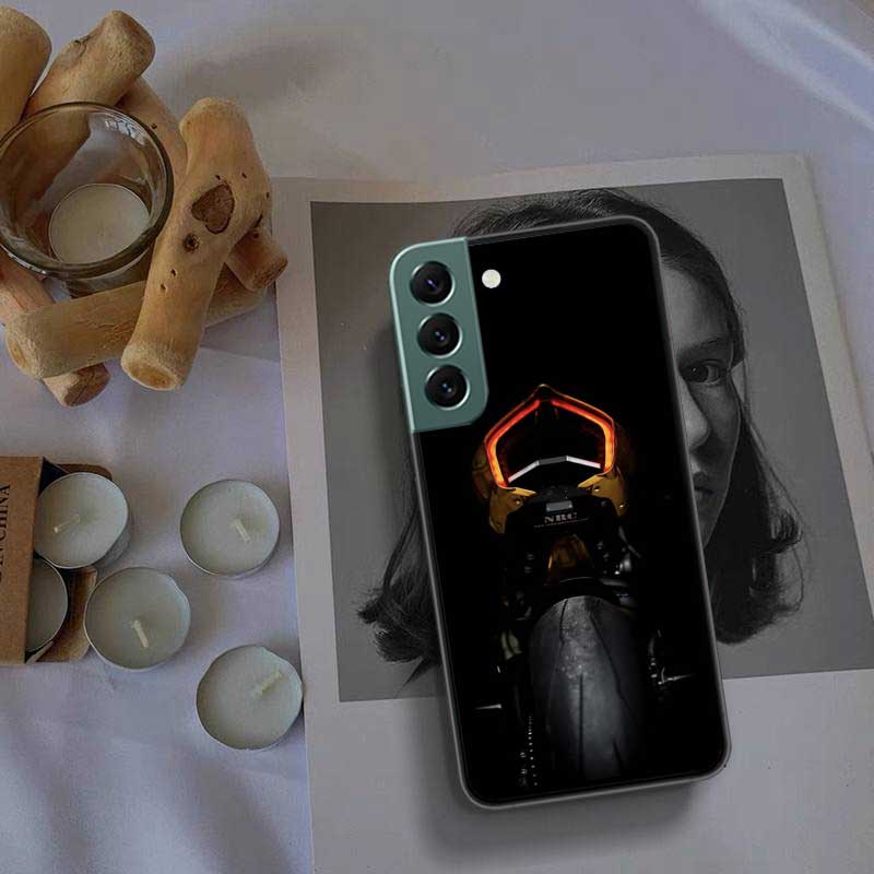 Motorcycle Rear Wheel Exhaust Phone Case For Samsung Galaxy S22 S25 Ultra S21 S10 Plus S26 Edge S20 S23 S24 FE Cover Silicon
