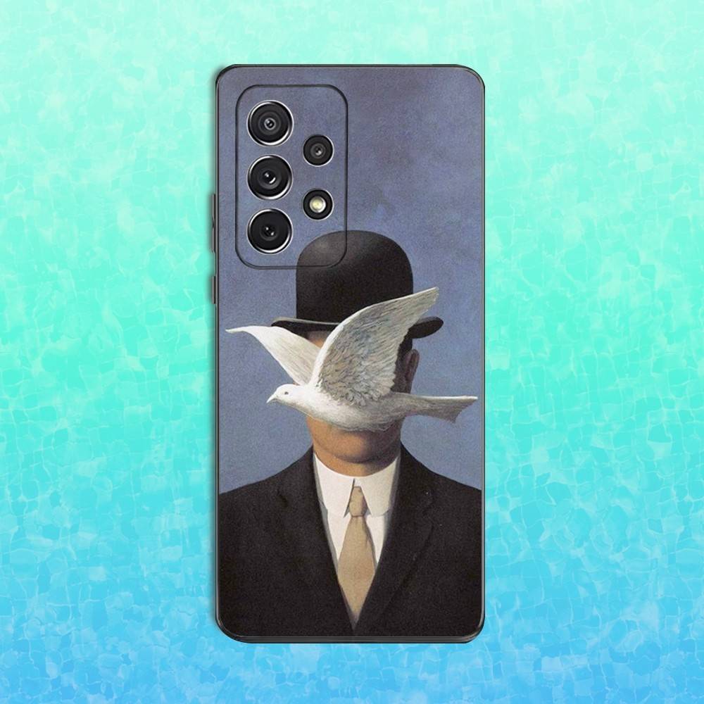 R-Rene M-Magritte Art Phone Case For Samsung S25,S24,S23,S22,S21,S20,S10,Ultra,Plus,Lite,FE,Soft Silicone Black Cover