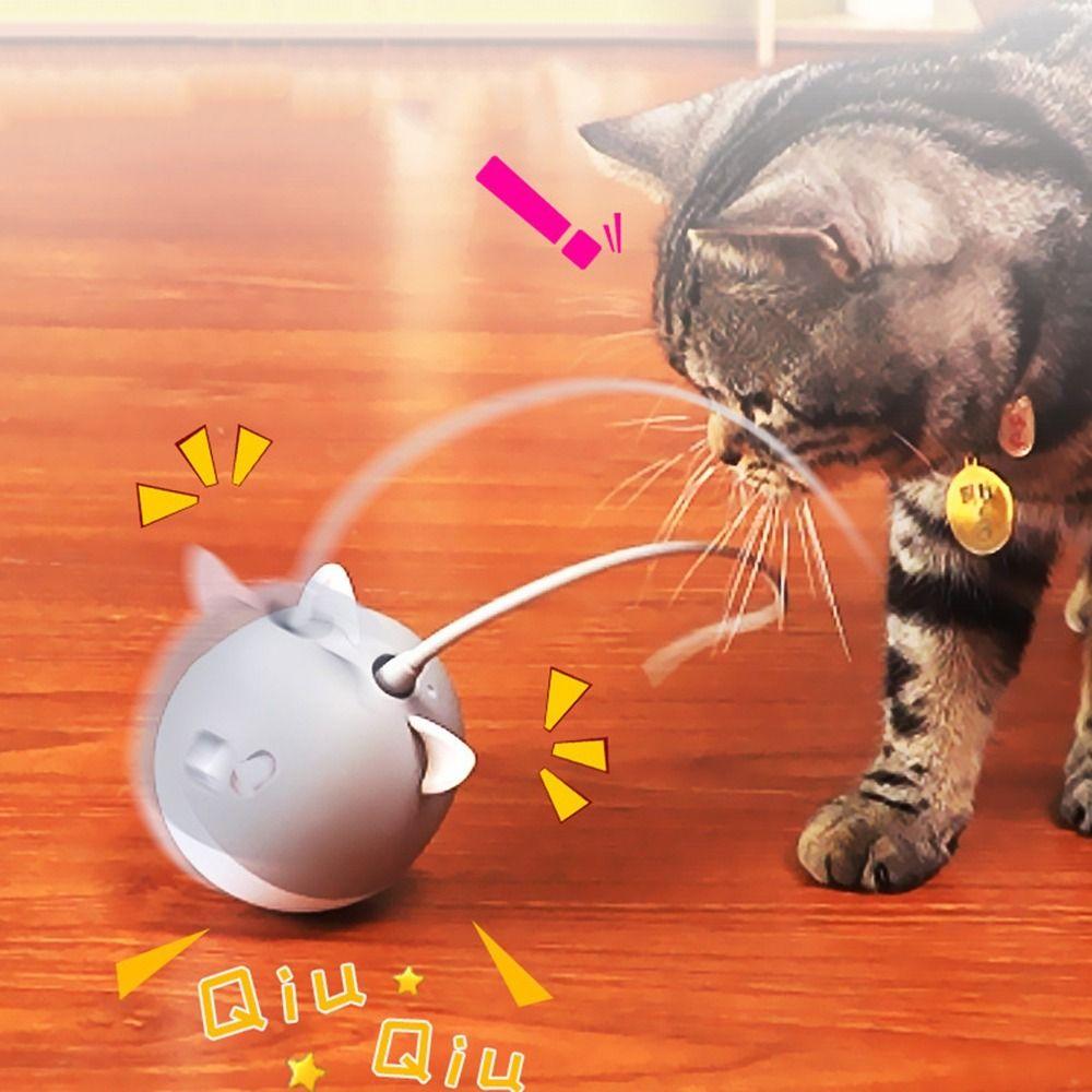 USB Rechargeable Smart Rotating Cat Toys Electric Kitten Rotating Toy  Relieve Boredom