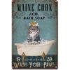 Retro Cat Coffee Metal Tin Sign Vintage Kitchen Signs Wall Decor Because Murder Is Wrong Funny Signs Bar Decorations Art Poster